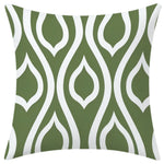 lot housses coussin vert clair motifs géométriques modernes salon maison