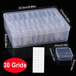 boîtes rangement transparentes compartiments réglables modernes pratique poignée bleue mosaïque organisation artisanale DIY bijoux