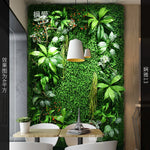 panneau mural artificiel herbe feuilles vert moderne décoration extérieur accroché maison festive