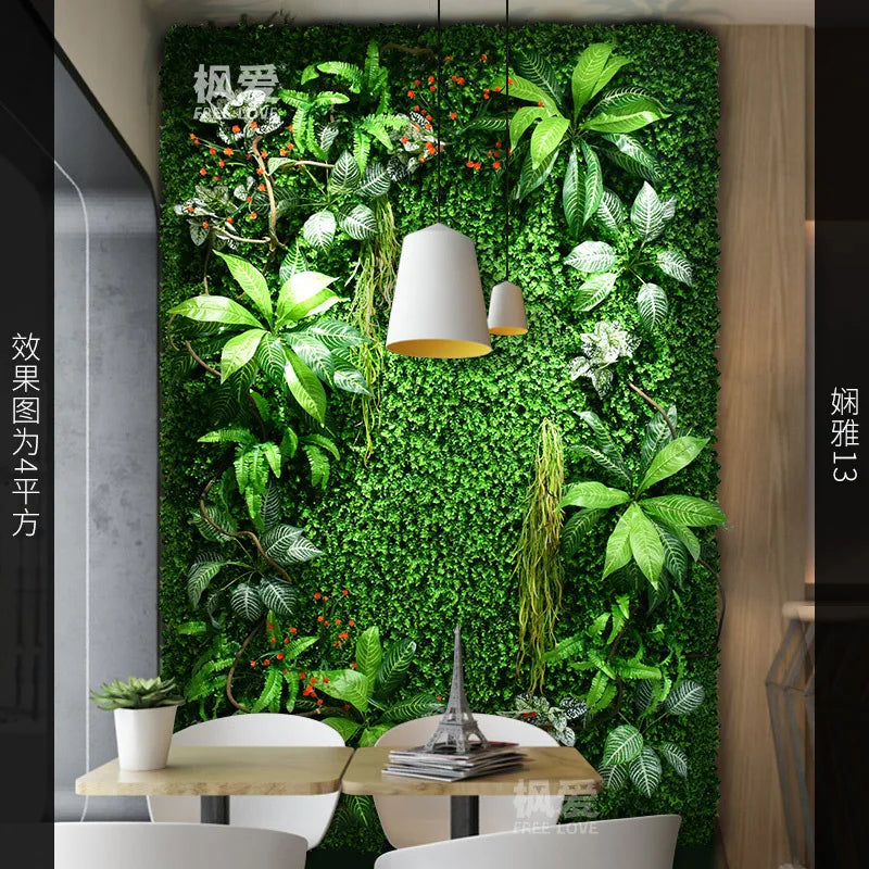 décoration intérieure mur végétal artificiel feuilles fleurs moderne naturel extérieur accroché vert blanc rouge