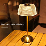 lampe table dorée diamant moderne interrupteur rotatif port usb rechargeable veilleuse chambre