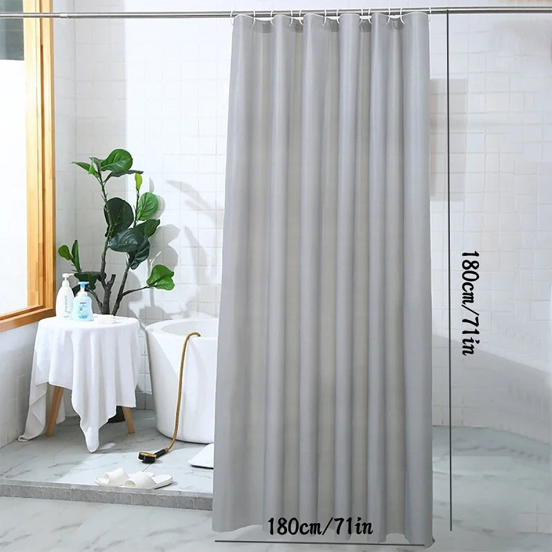rideau douche gris lisse plis moderne opacité respectueux environnement tringle 180cm 180cm