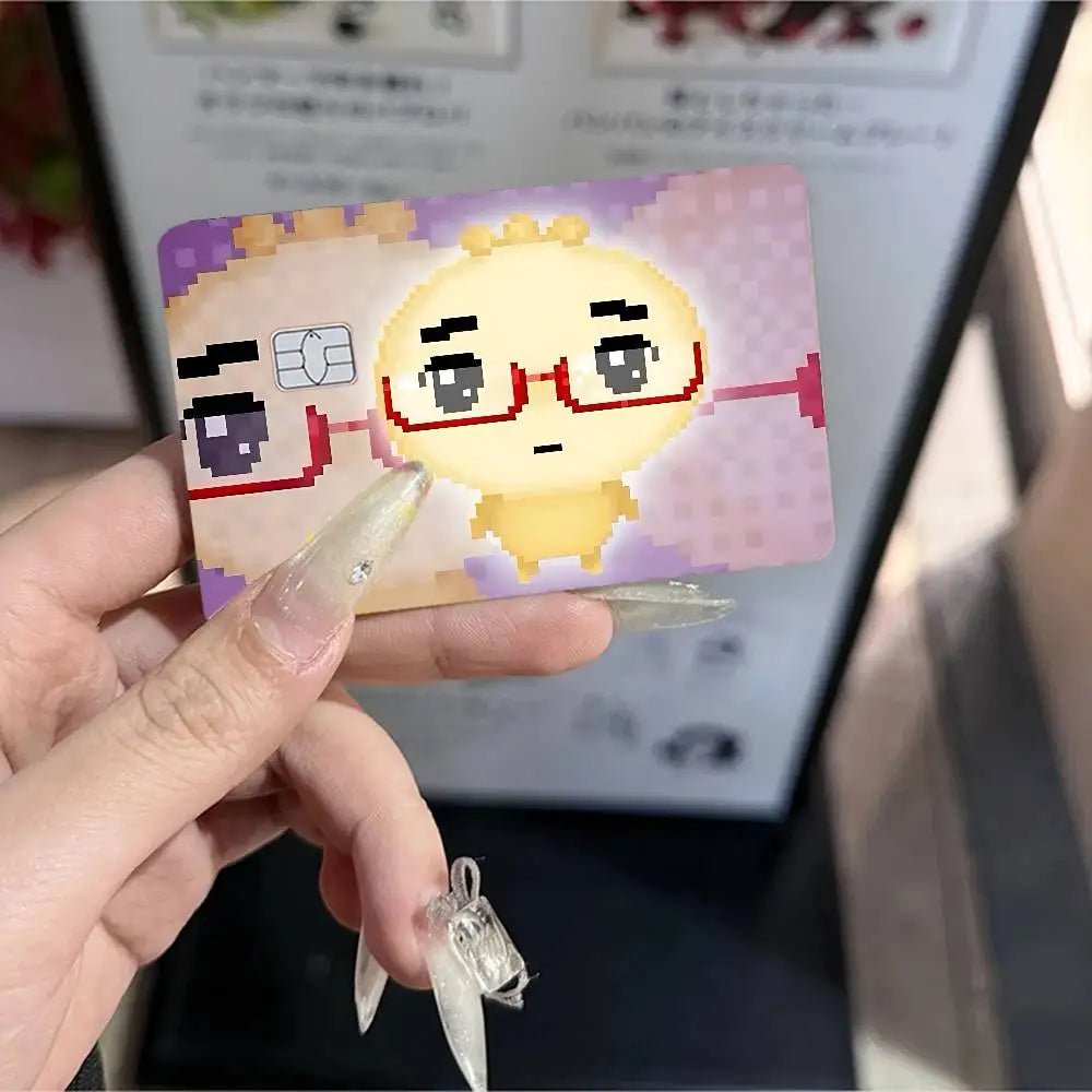 autocollants cartes bancaires dessin animé mignon personnages adhésifs réutilisables imperméables classiques féminins