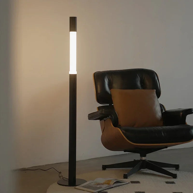 lampe sol moderne minimaliste led tactile noir blanc doré réglable haute qualité aluminium