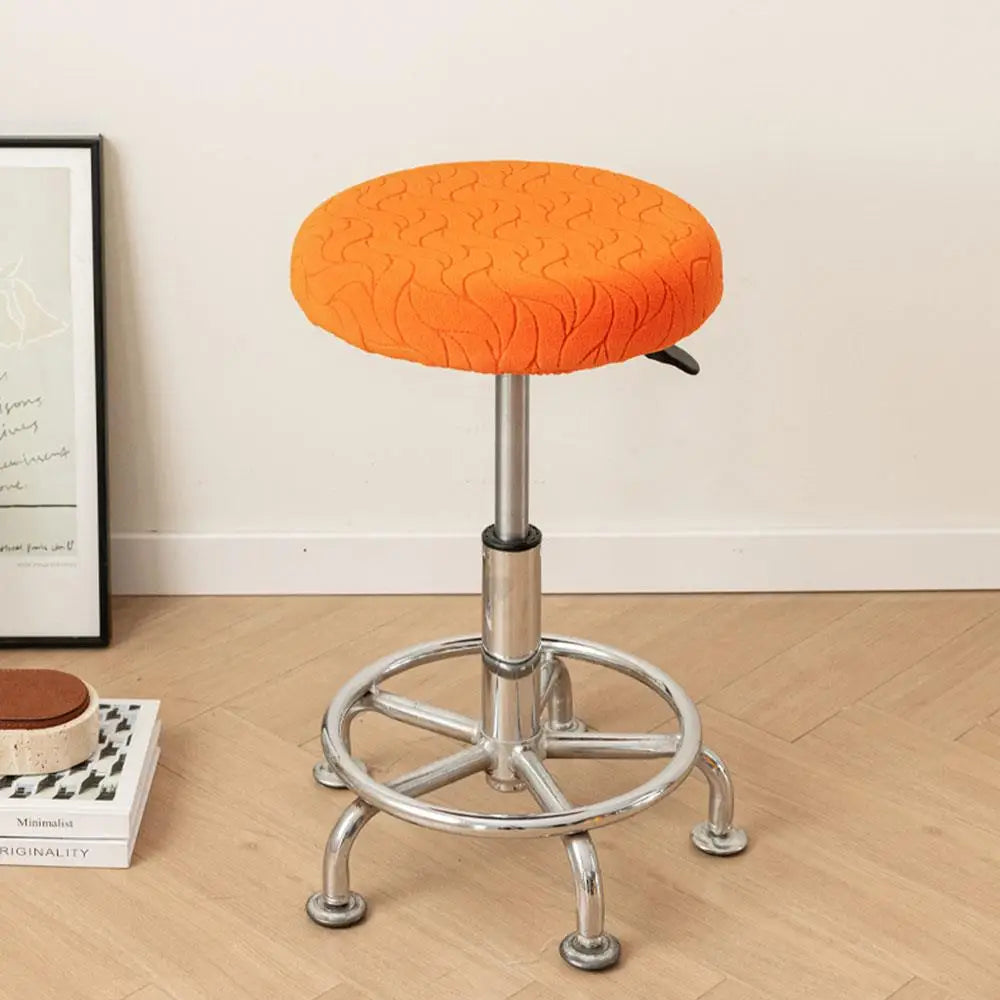 housse tabouret bar velours rayures modernes bleu orange vert gris blanc