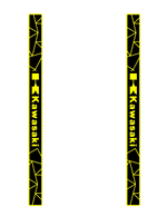 pad pédale personnalisé noir jaune logo kawasaki motifs géométriques sportif antidérapant surf thuyềnvangstakmat