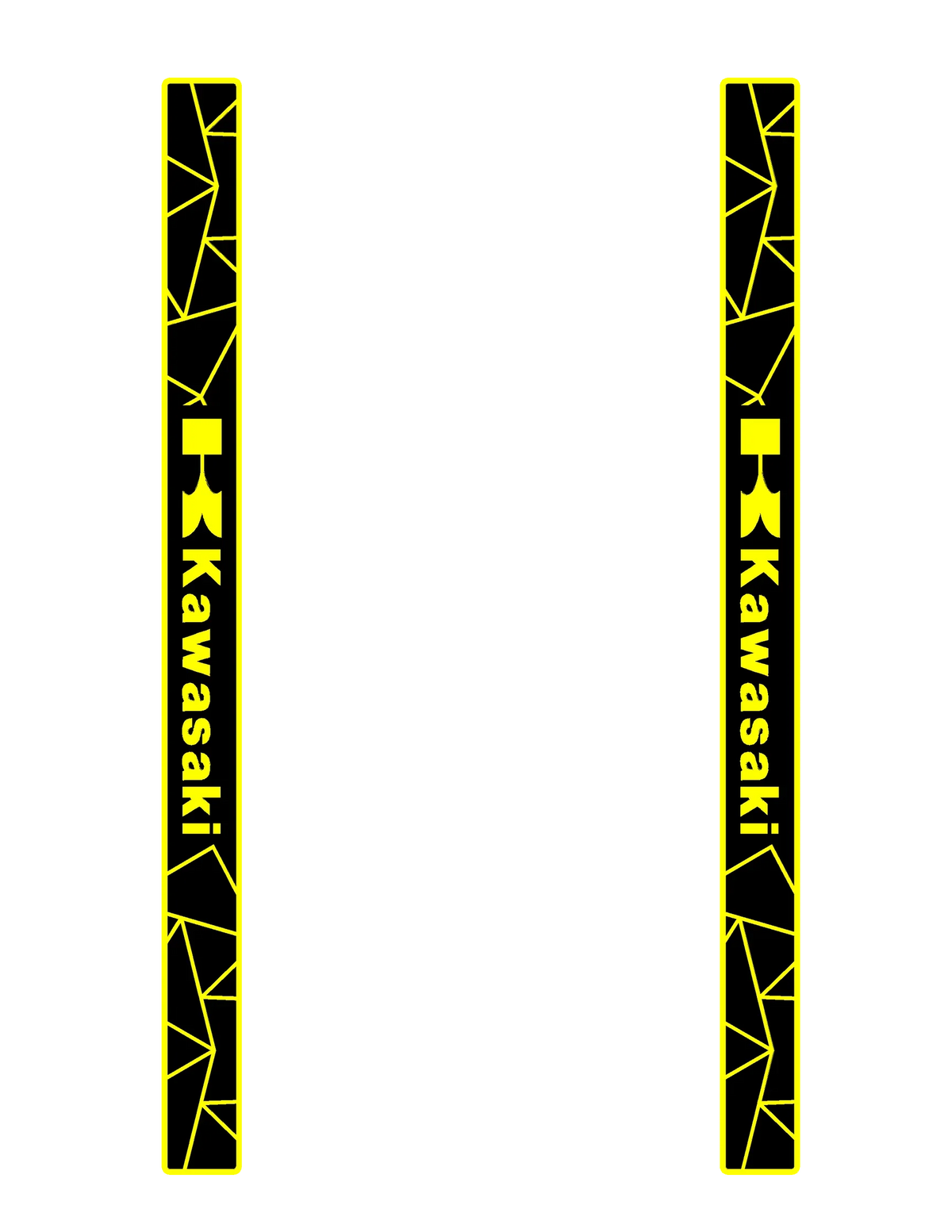 pad pédale personnalisé noir jaune logo kawasaki motifs géométriques sportif antidérapant surf thuyềnvangstakmat