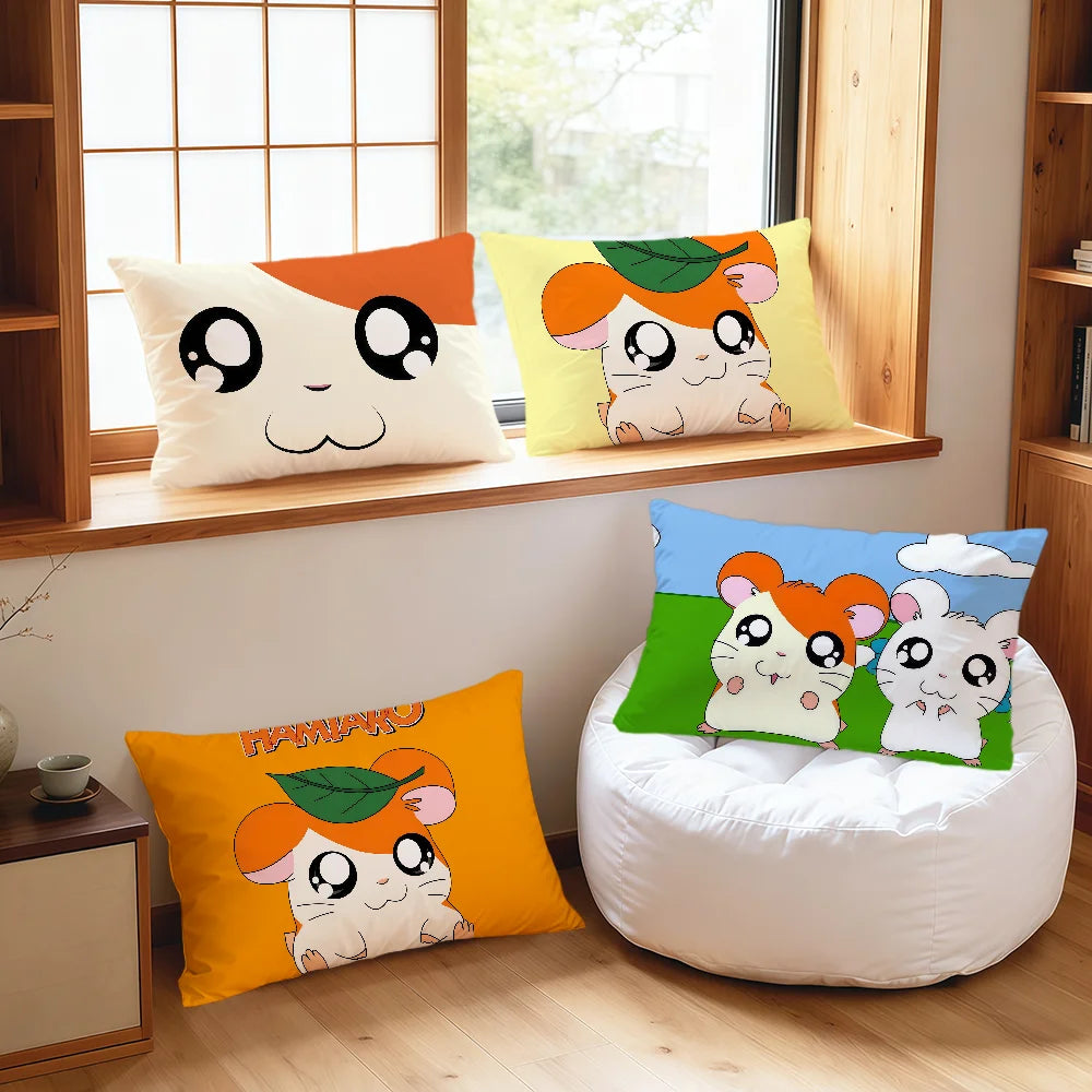 housse coussin rectangulaire souris cartoon kawaii décorative canapé salon chambre maison blanche
