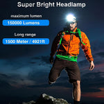 lampe frontale rechargeable led super brillante pêche randonnée chasse camping