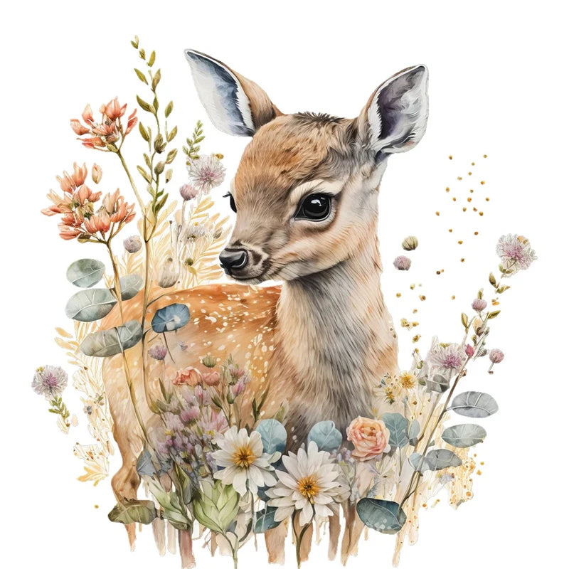autocollant mural cerf réaliste décoration chambre enfant sticker animal forêt nature bois bois