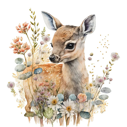 autocollant mural cerf réaliste décoration chambre enfant sticker animal forêt nature bois bois