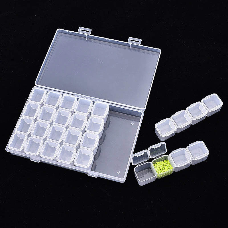 boîtes rangement transparentes modernes 28 56 compartiments clips fermeture artisanat broderie