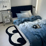 tapis noir blanc coeurs moderne antidérapant polyester usage multiple dimensions disponibles