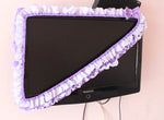 couverture téléviseur tissu rose décoration féminine bordure dentelle adhésive maison japonais