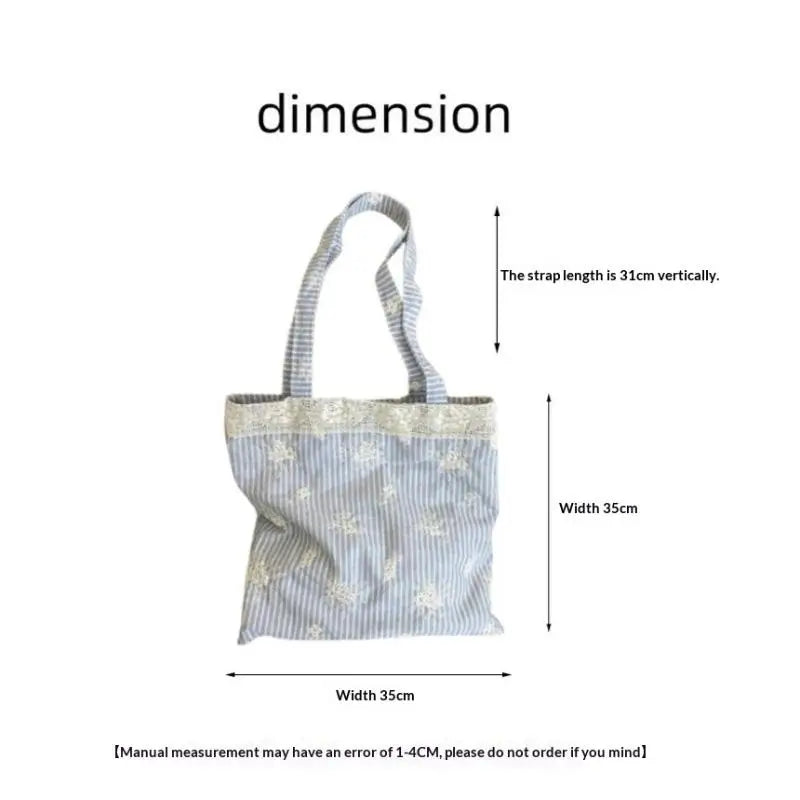 sac main chic gris clair rayures horizontales dentelle blanche poignées détachables polyester féminin