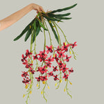 Bouquet artificiel moderne fleurs simples feuilles vertes blanc violet rose rouge vert intérieur