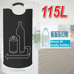 sac rangement pliable bouteilles recyclage 82l 115l moderne pratique poignées métalliques opaques illustration recyclable