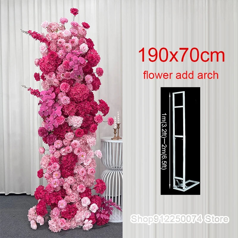 décoration mariage romantique roses artificielles colonnes florales bienvenue panel bienvenue