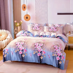 ensemble literie moderne floral bleu clair rose taies d'oreiller couvre lit taille twin full