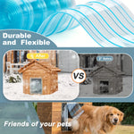 rideau porte chien bleu translucide rayures horizontales moderne vis isolation hivernale imperméable