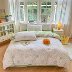 ensemble literie floral vintage 100 coton blanc rose vert bleu beige