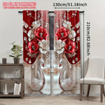 rideaux floraux 2d roses argentés moderne intime maison 105x230cm 100 polyester