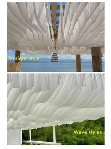 rideau decoratif vert blanc rose bleu rayures ondulees moderne decoration event