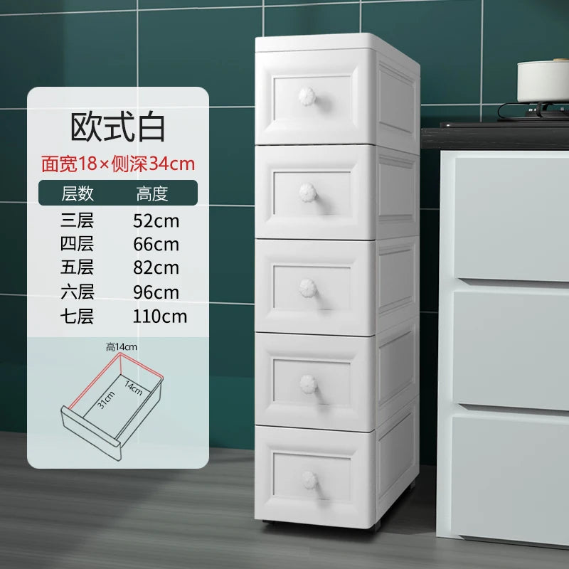 meuble tiroirs blanc moderne roues salle bain cuisine niveaux multifonctionnels