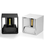 Lampe murale LED contemporaine étanche noir blanc ajustable intérieure extérieure