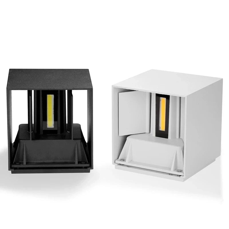 Lampe murale LED contemporaine étanche noir blanc ajustable intérieure extérieure