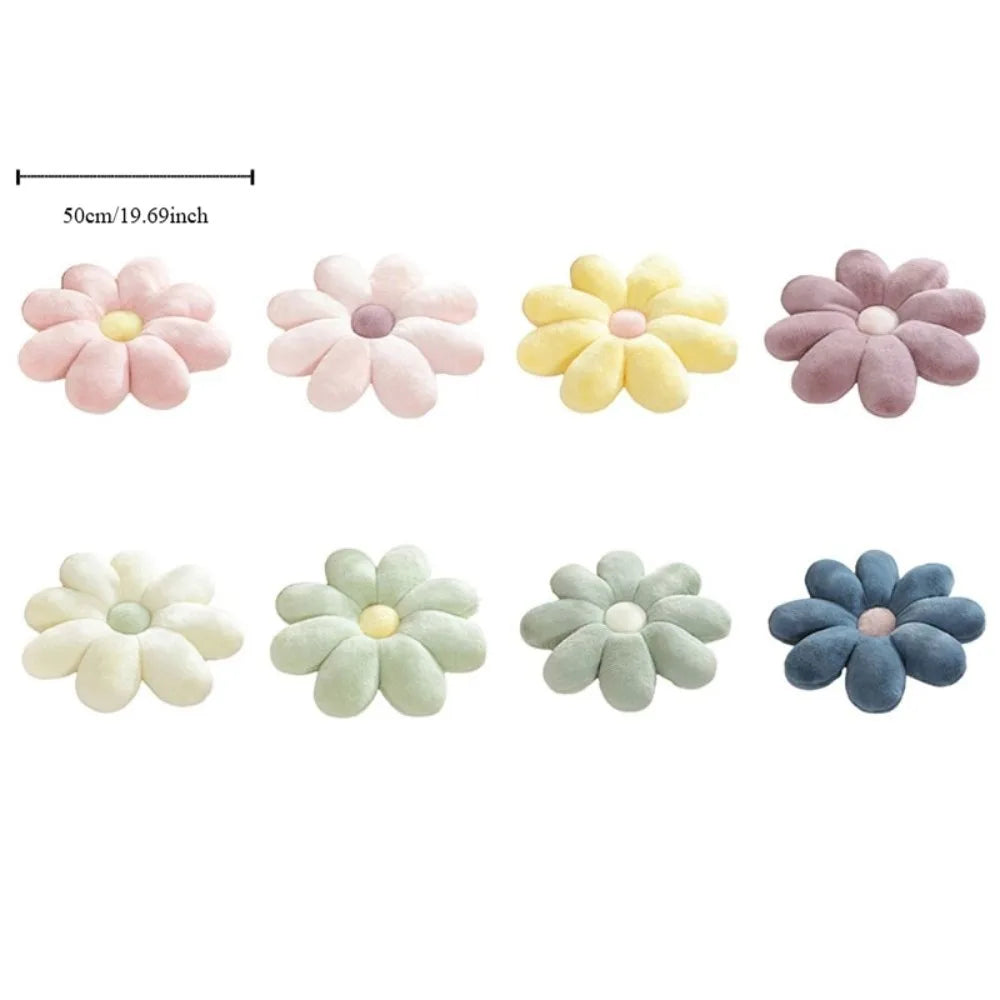 coussin fleuri doux rose pâle blanc jaune vert bleu moderne maison