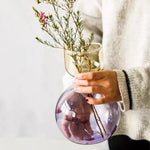 vase verre rose violet moderne décoration maison fleurs séchées minimaliste table ornement