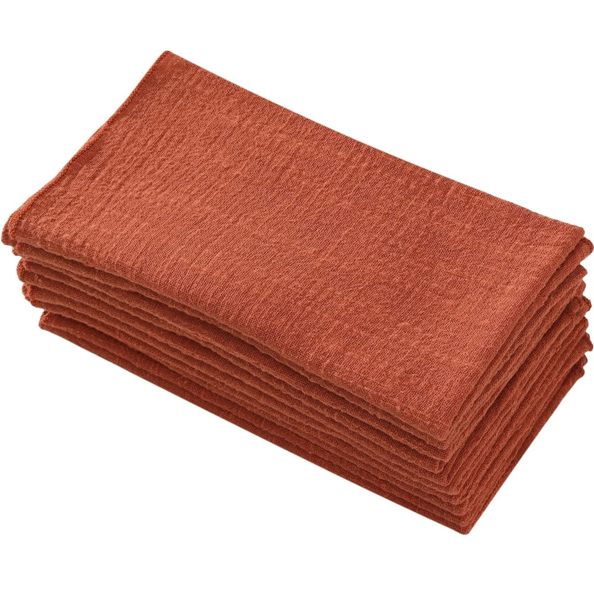 serviettes table orange rustique texture texturée 40x40cm fleurs séchées décoration champêtre