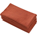 serviettes table orange rustique texture texturée 40x40cm fleurs séchées décoration champêtre