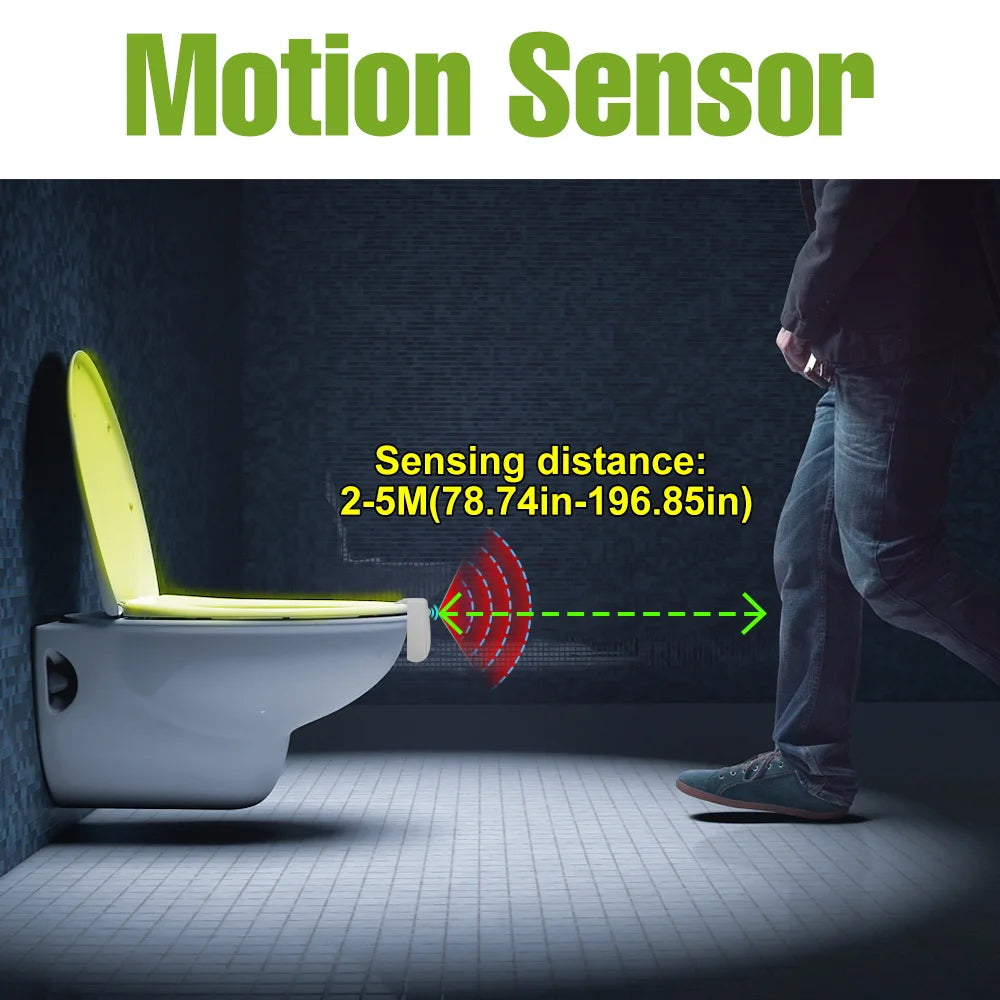 lampe toilette détecteur mouvement blanc moderne adhésif led rgb modes