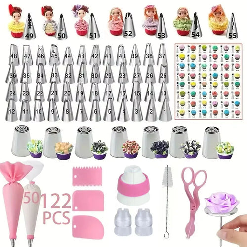 outils décoration gâteau plastique douilles scrapers poche adaptateurs nettoyeur ciseaux figurines sucre tapis rose