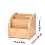 organisateur multifonction moderne bois marron compartiments rangement stylos crayons ciseaux calculatrice bloc notes minimalistestyle