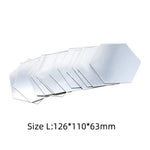 miroirs hexagonaux adhésifs modernes blancs lisses opaques 80 70 40mm 100 87 50mm 126