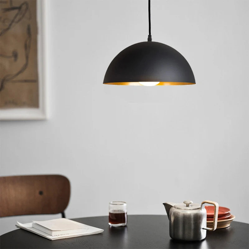 suspension lumineuse moderne câble suspendu aluminium noir doré 30cm 35cm 40cm 50cm 60cm