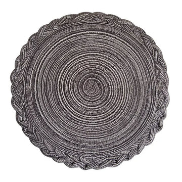 lot quatre tapis table ronds tressés boho rustique décoration maison
