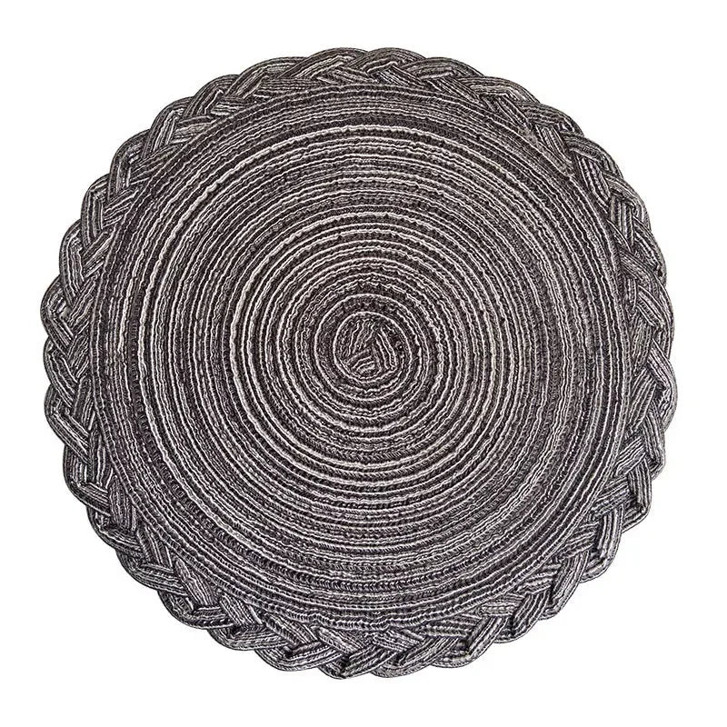 lot quatre tapis table ronds tressés boho rustique décoration maison
