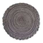 lot quatre tapis table ronds tressés boho rustique décoration maison