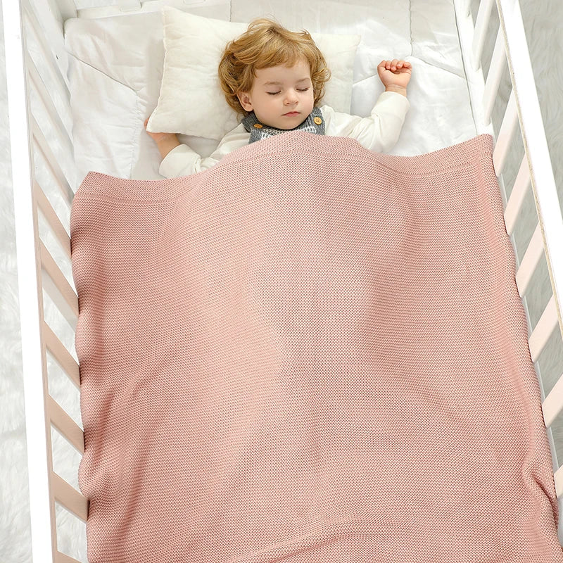 couverture bébé unisexe coton solide toute l'année rose fine opaque simple