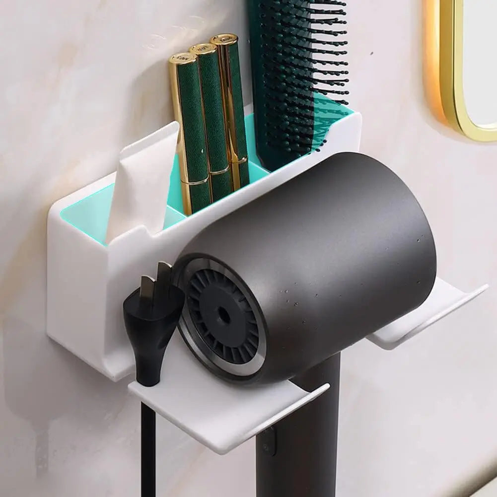 séchoir cheveux support mural gris moderne brosse rasoir crème cordon