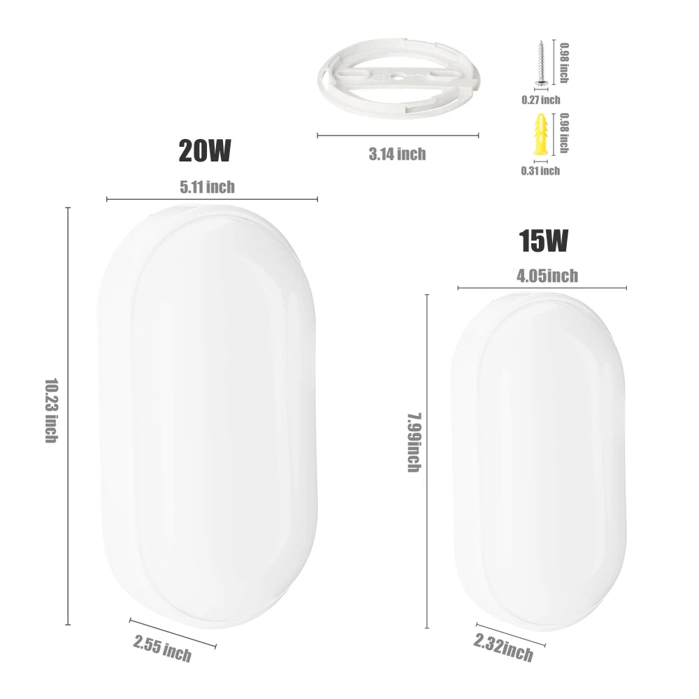 lampe led moderne 15w 20w étanche extérieur jardin blanc rond vis montée surface ip65