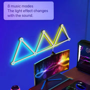 décoration murale led triangles géométriques couleurs rgb fixations modernes futuristes gamer chambre salon
