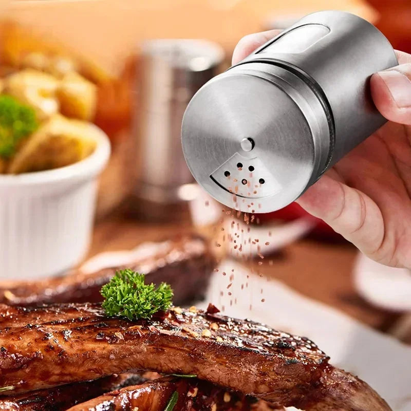 pot épices acier inoxydable moderne transparent fenêtre eco friendly argenté herbes assaisonnement camping barbecue