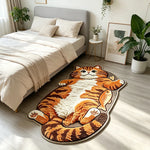 tapis orange blanc gris imprimé 3d tigre pois créatif salon chambre couloir polyester polaire