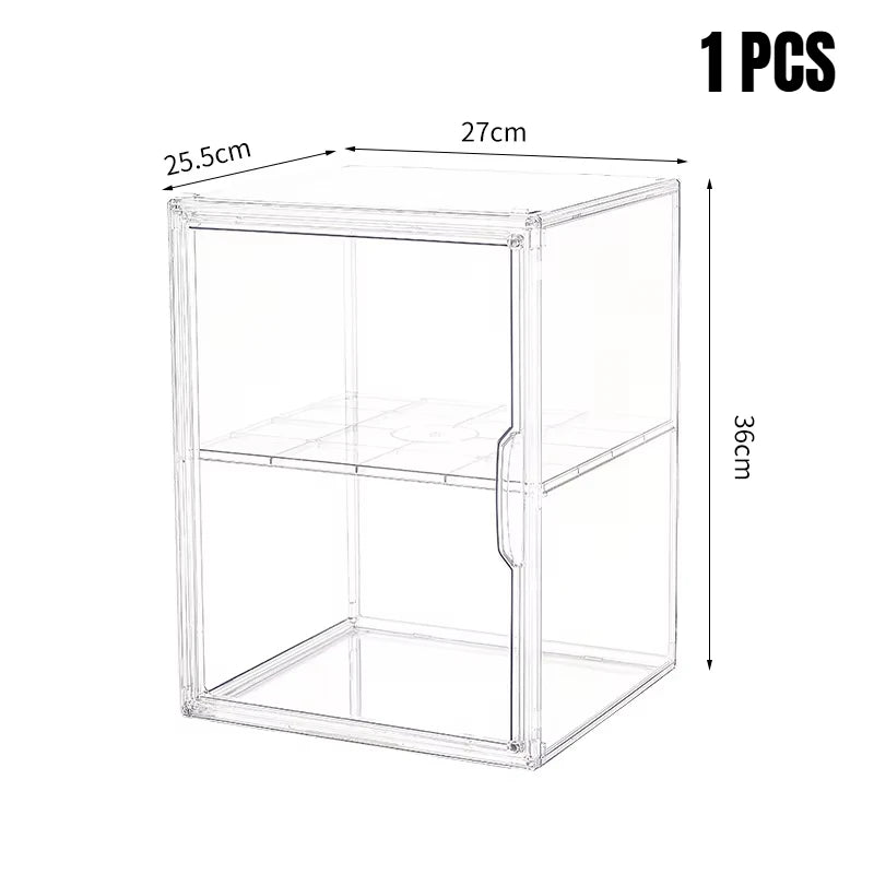boîte rangement transparente pliable acrylique moderne figurines pièces organisateur jouets display storage box