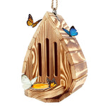 maison papillons bois naturel jardin balcon corde plateau nourriture simple fonctionnelextérieurhabitat